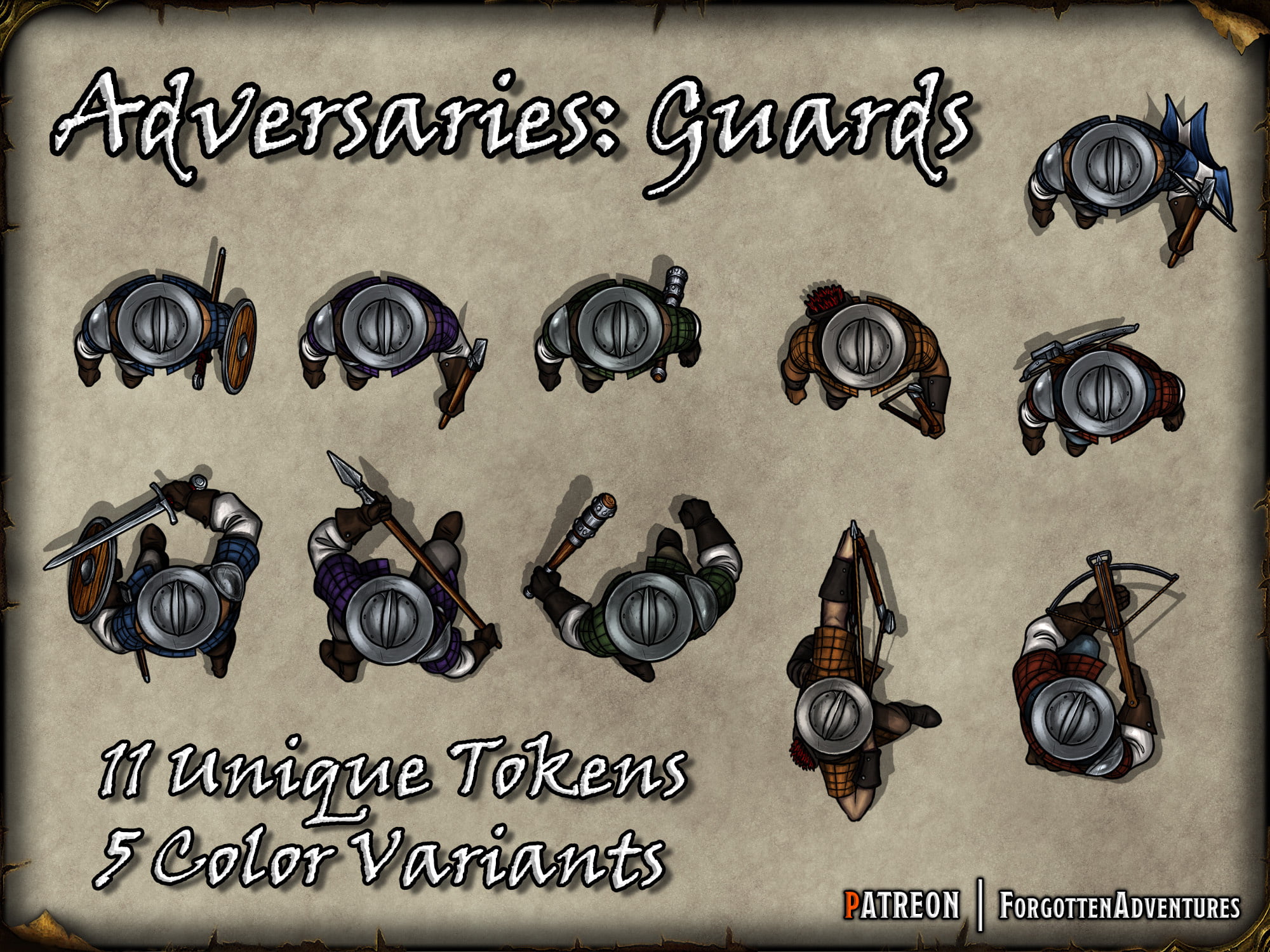 FREE Adversaries Guards! Token Pack CartographyAssets