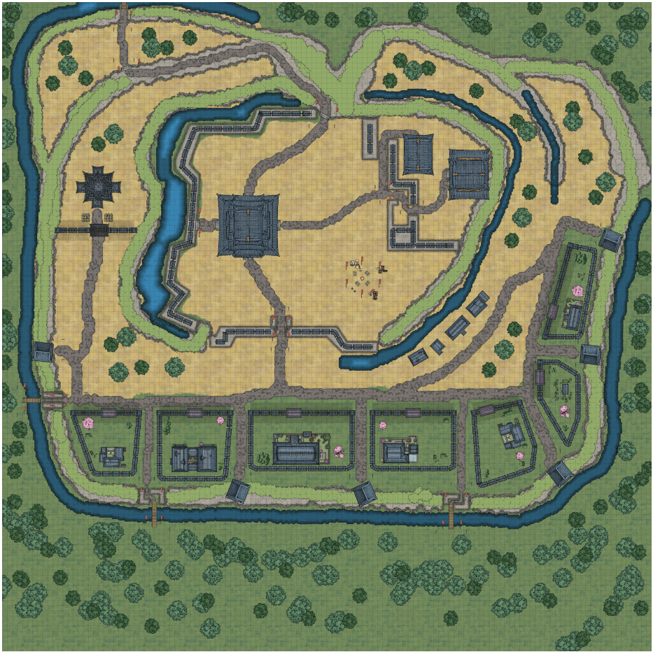 Japan Iga Castle / Fortress Map DungeonDraft + JPG CartographyAssets