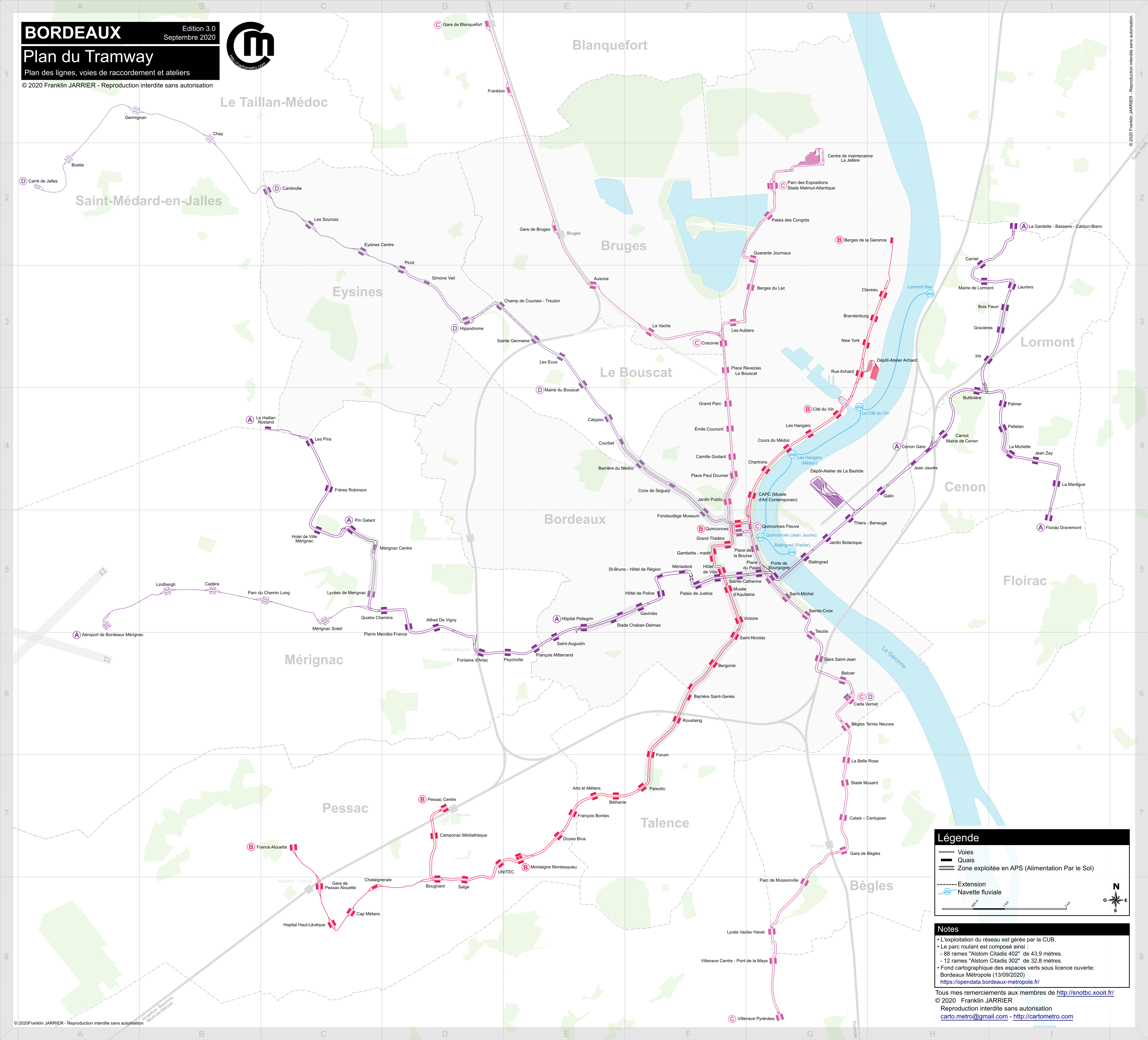 Les Avantages De La Carte Abonnement Tram Bordeaux Cartes détaillées Plan du tramway de Bordeaux (voies et ateliers)
