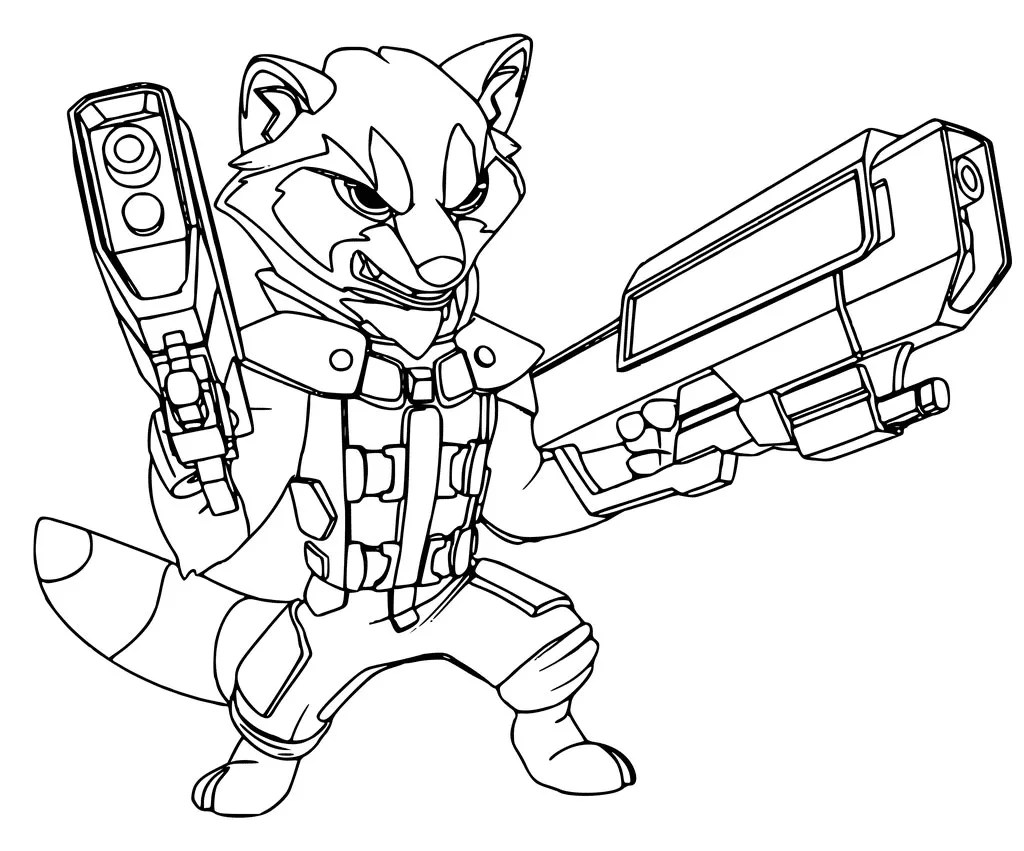 Rocket Racoon coloring page