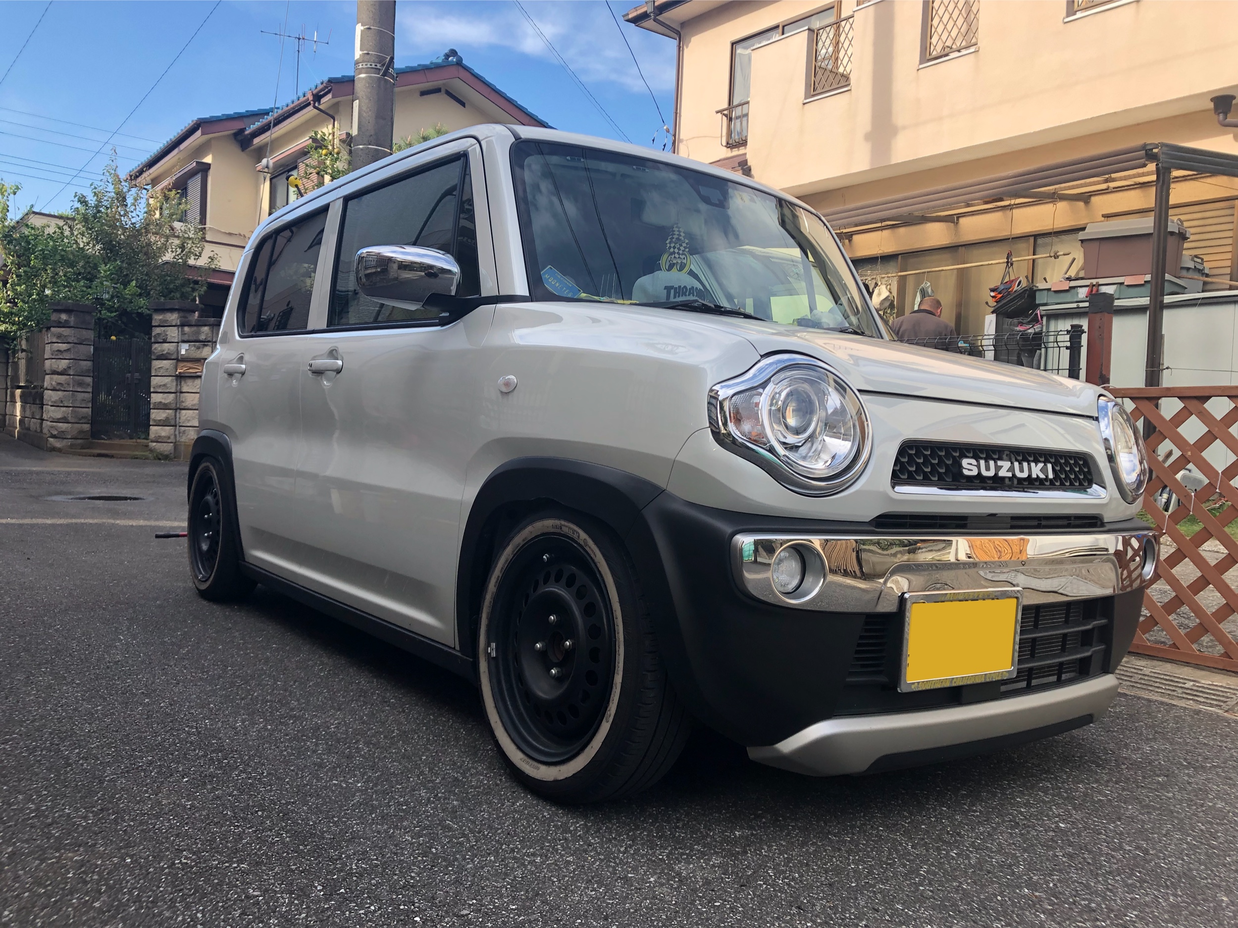 スズキ ハスラーを華麗にカスタム！by keee (2018/11/07) ギリギリ走れる限界まで詰めてみた😁前後ともタイヤ1.5mm被り