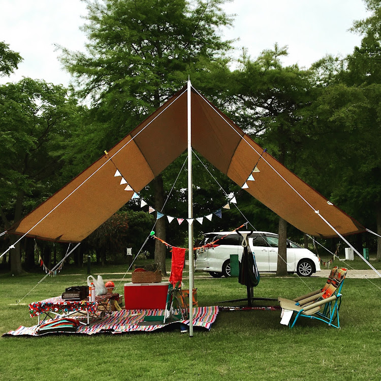 トヨタ エスティマを華麗にカスタム！by ryoji (2019/10/15) 赤穂海浜公園オートキャンプ場にて。キレイな芝生で御座敷