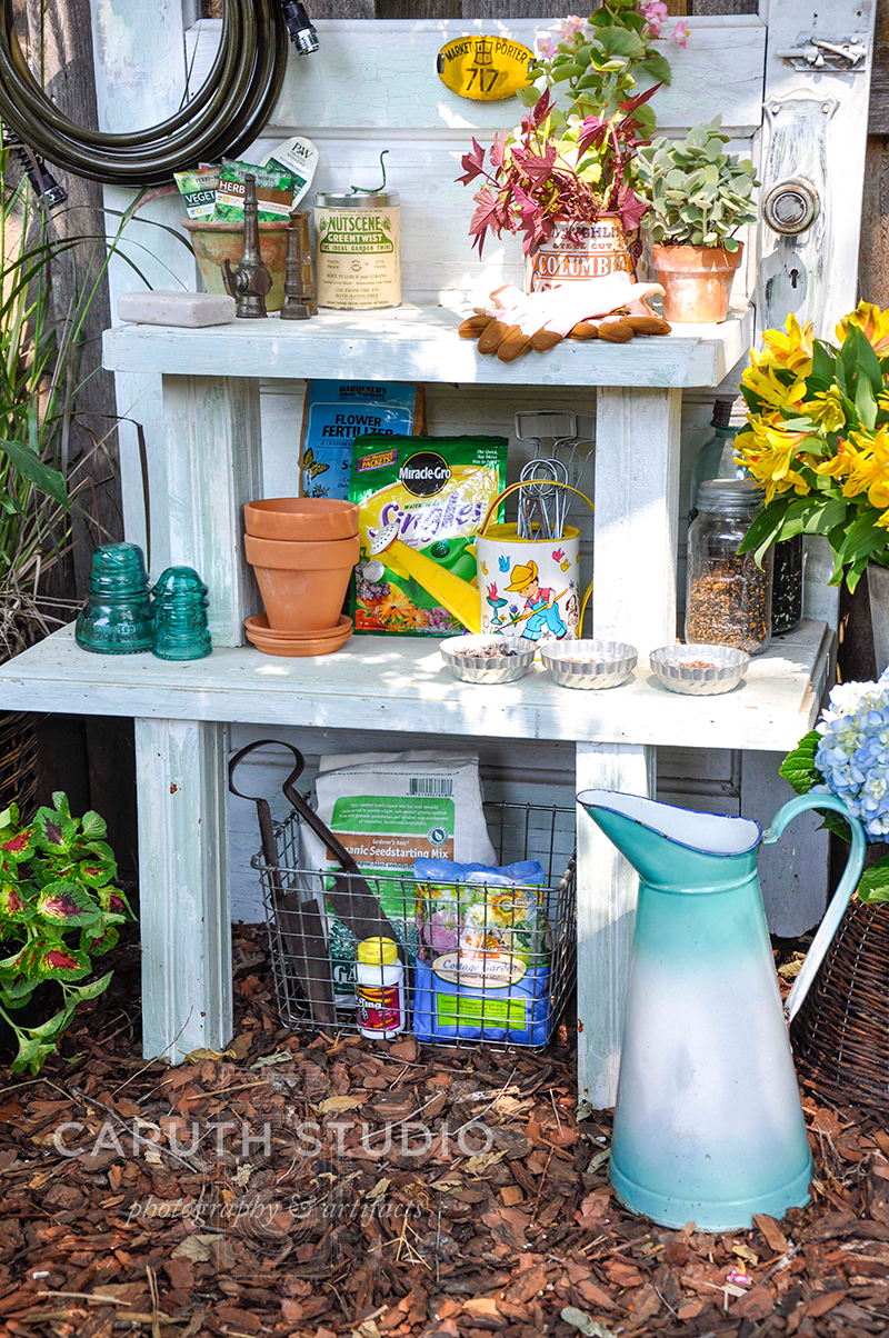 Gardening DIY Create a Repurposed Potting Station Caruth Studio