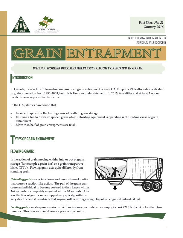 Grain Entrapment Canadian Agricultural Safety Association