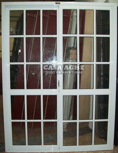 Ventana Balcon De Aluminio Blanco Vidrio Repartido 150 X 200 -