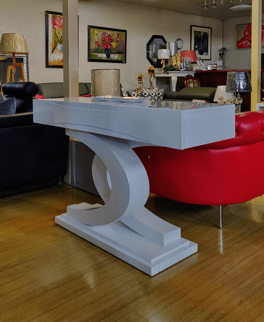 Alva storage console table white gloss 130Lx40Dx80Hcm SPECIAL CASA