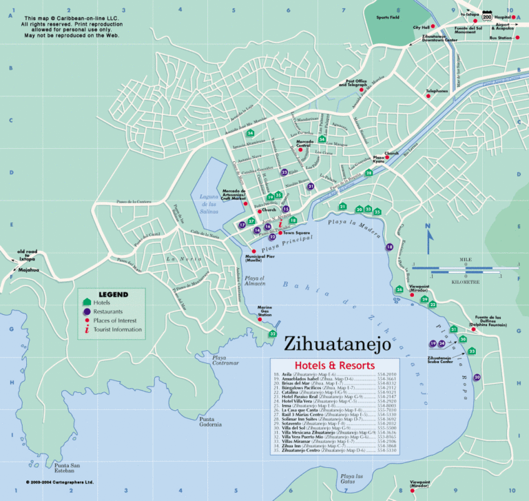 Zihuatanejo Map CASA EN LAS ROCAS