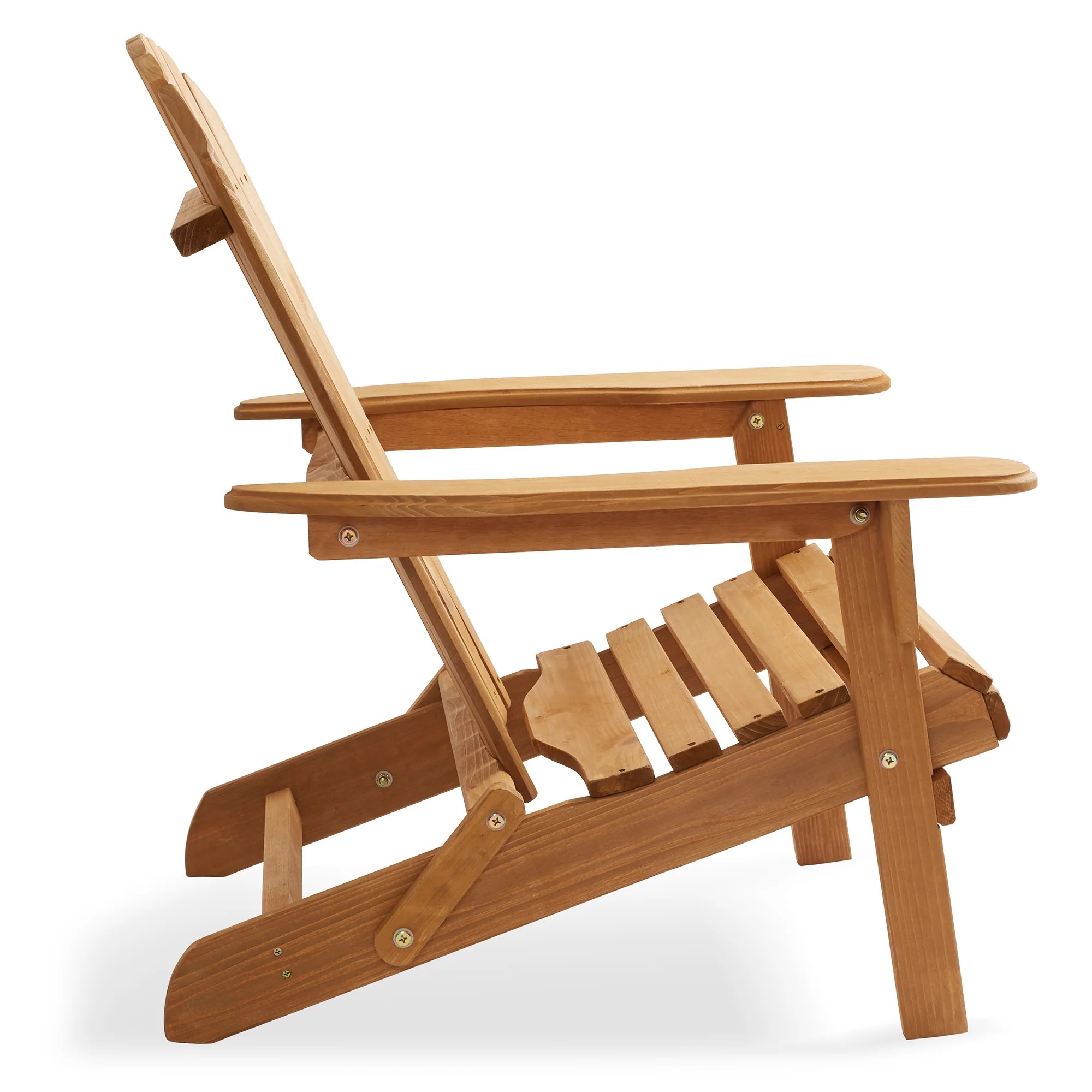 Folding Wooden Adirondack Chair, PreAssembled Backrest