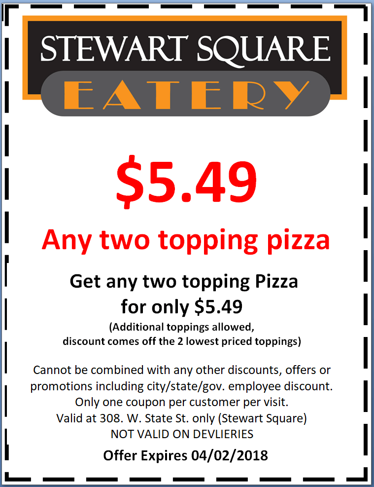 Lunch Coupons from Stewart Eatery!