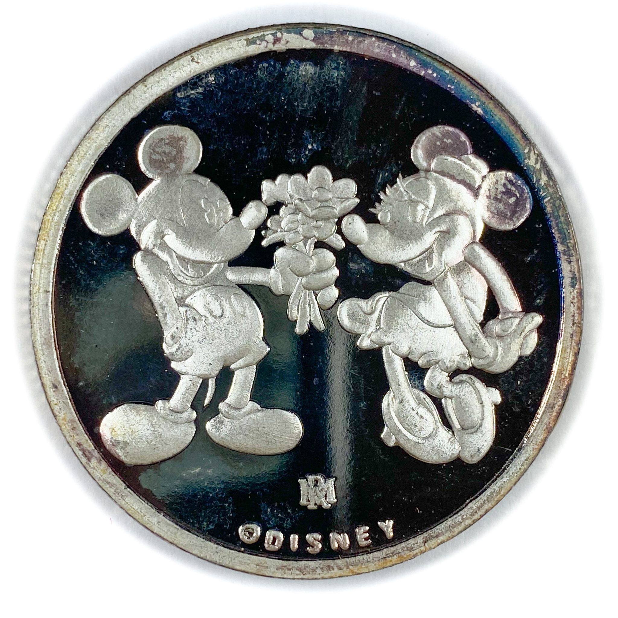 1988 Disney Mickey Minnie Yours Forever Enameled 1st Edition 1oz .999