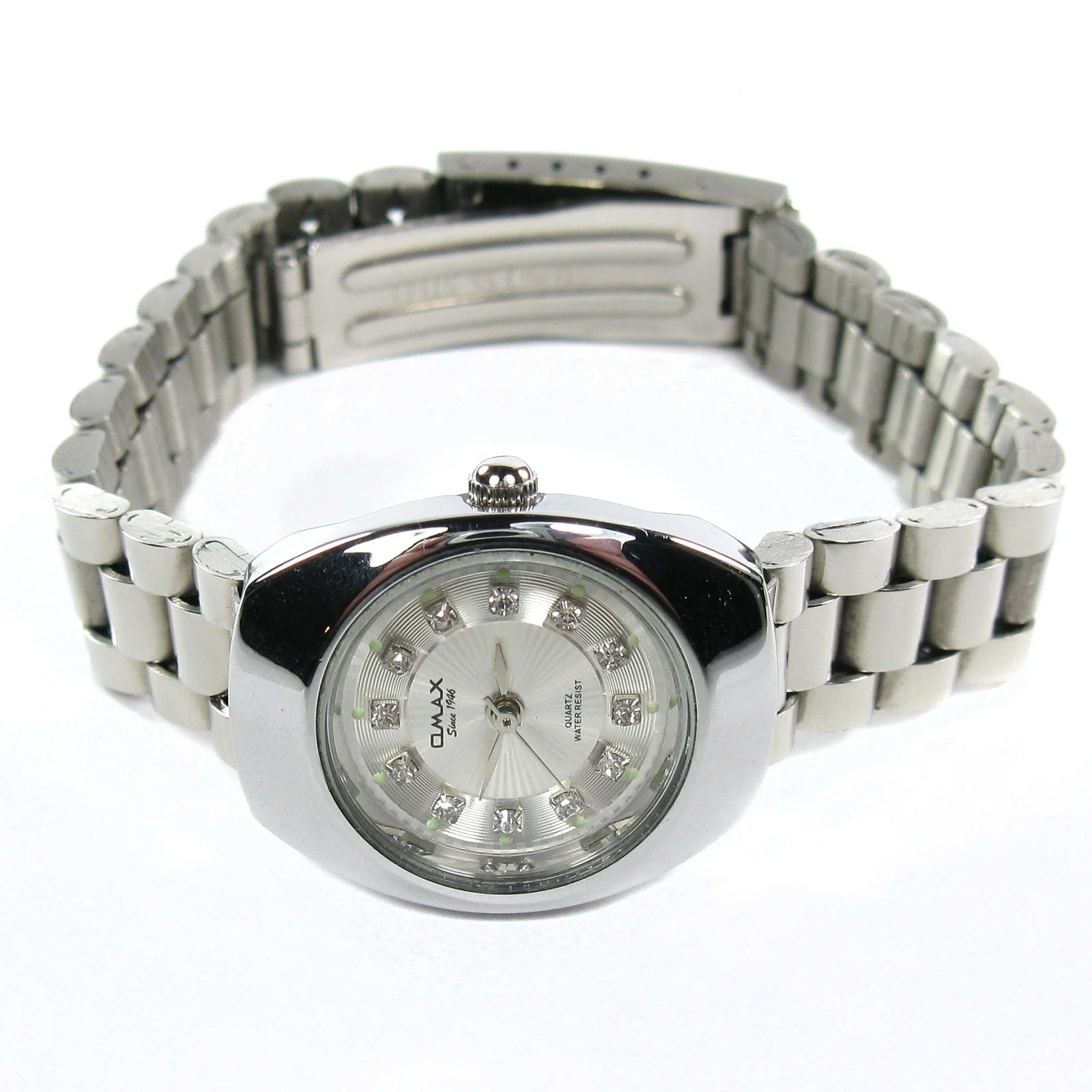 OMAX model WP3900 stainless steel with crystals quartz watch 7 inch
