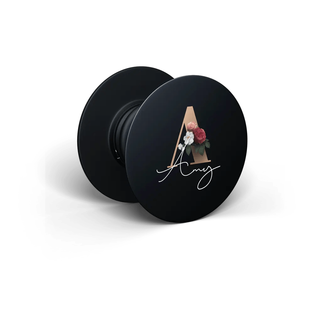 Floral Initial Custom Pop Grip | Custom Phone Pop Grip | CaseFace