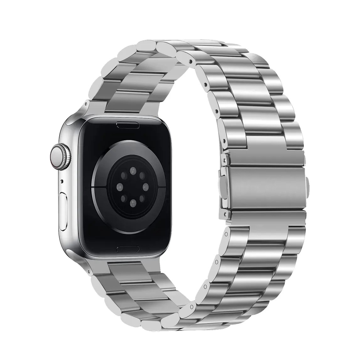 Classic Steel Apple Watch Strap Silver Caseface