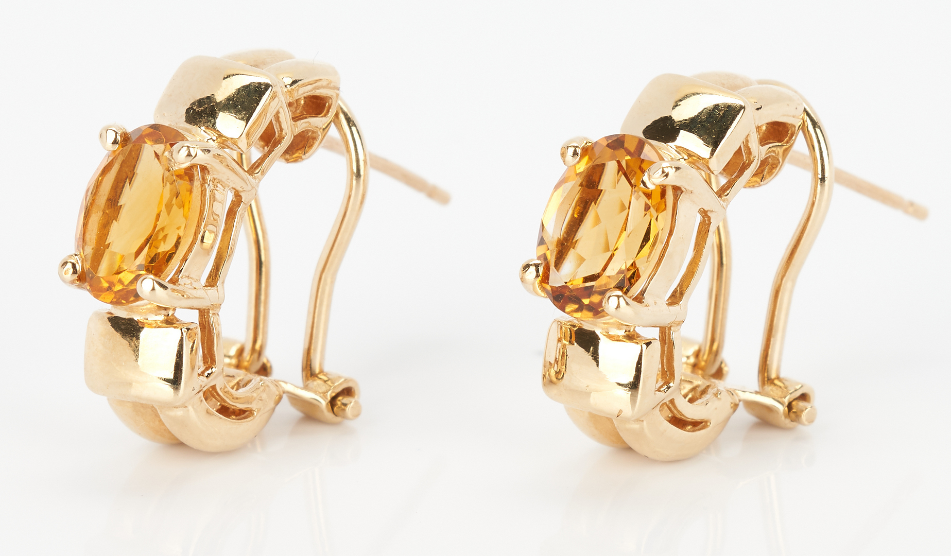 Lot 783 Ladies 14K Gold and Imperial Topaz Earrings Case Auctions