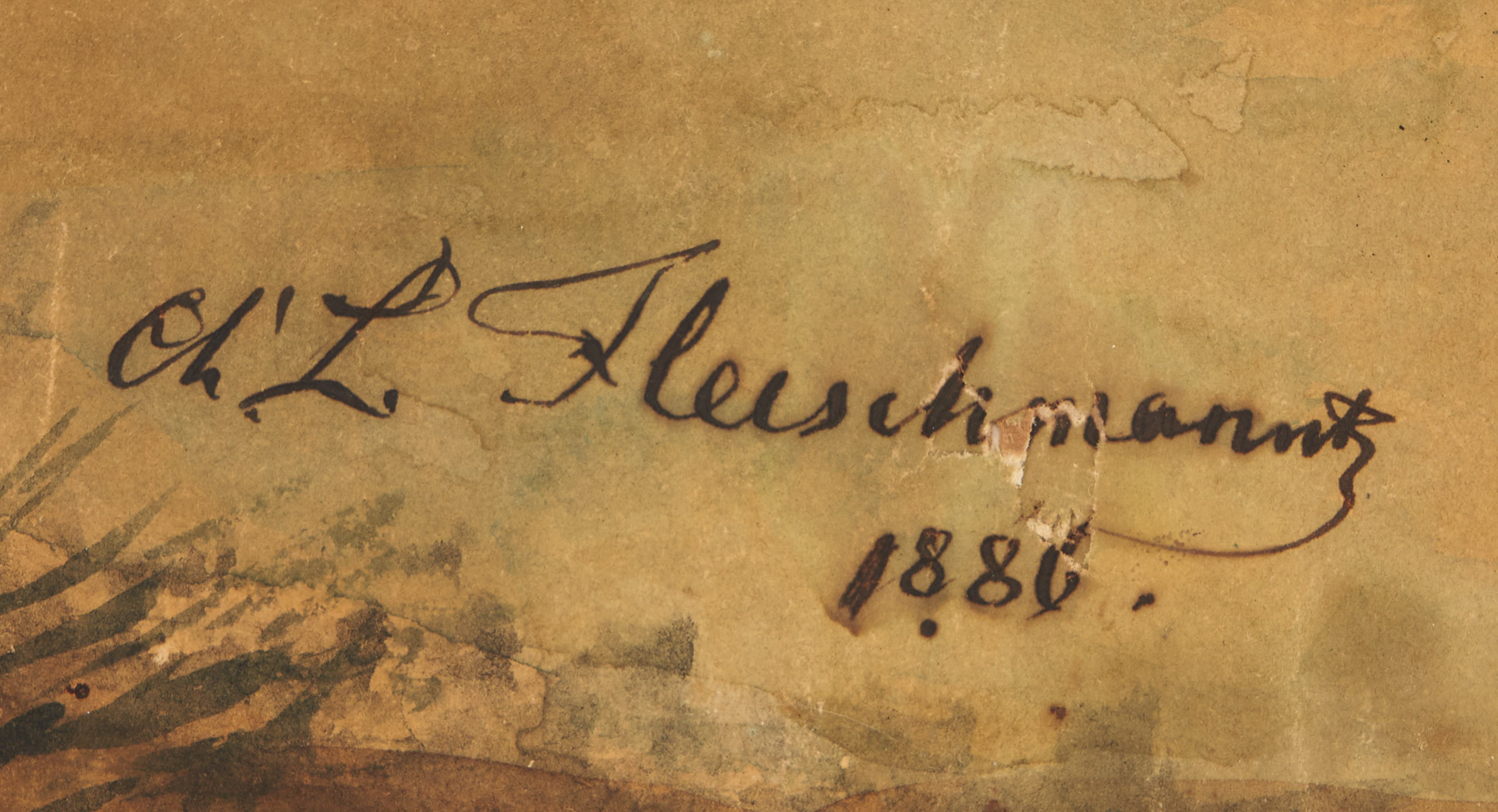 Lot 489 Charles Fleischmann 19th c. W/C, Maryland Farm Scene Case