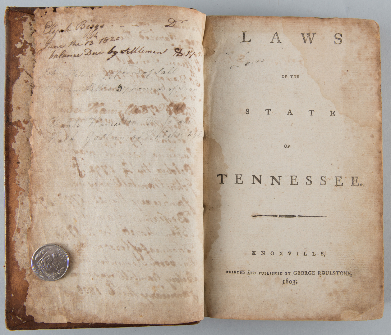 Lot 198 Laws of Tennessee Knoxville, Roulstone 1803 Case Auctions