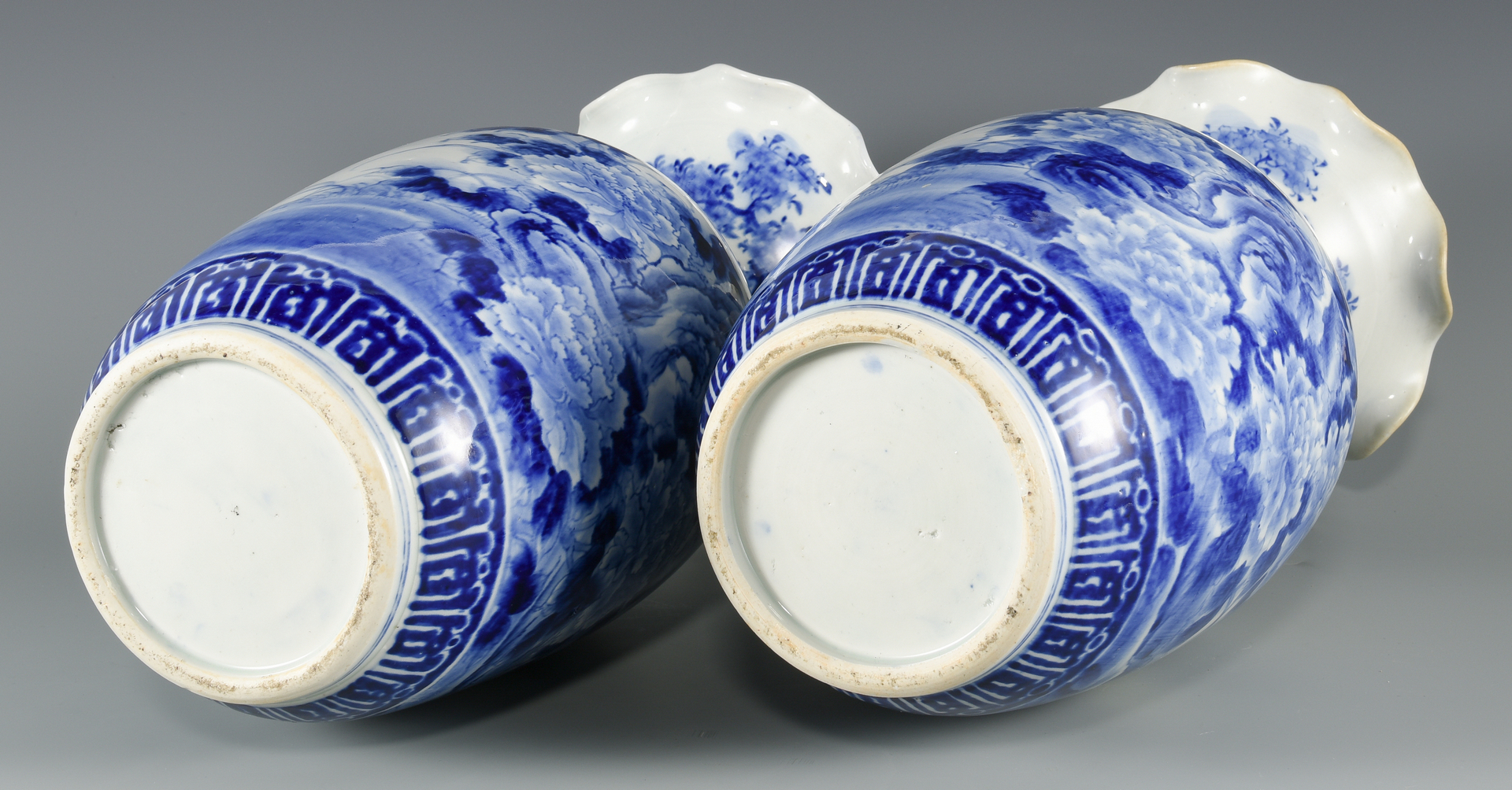 Lot 604 Pr. Japanese Blue & White Porcelain Vases Case Auctions