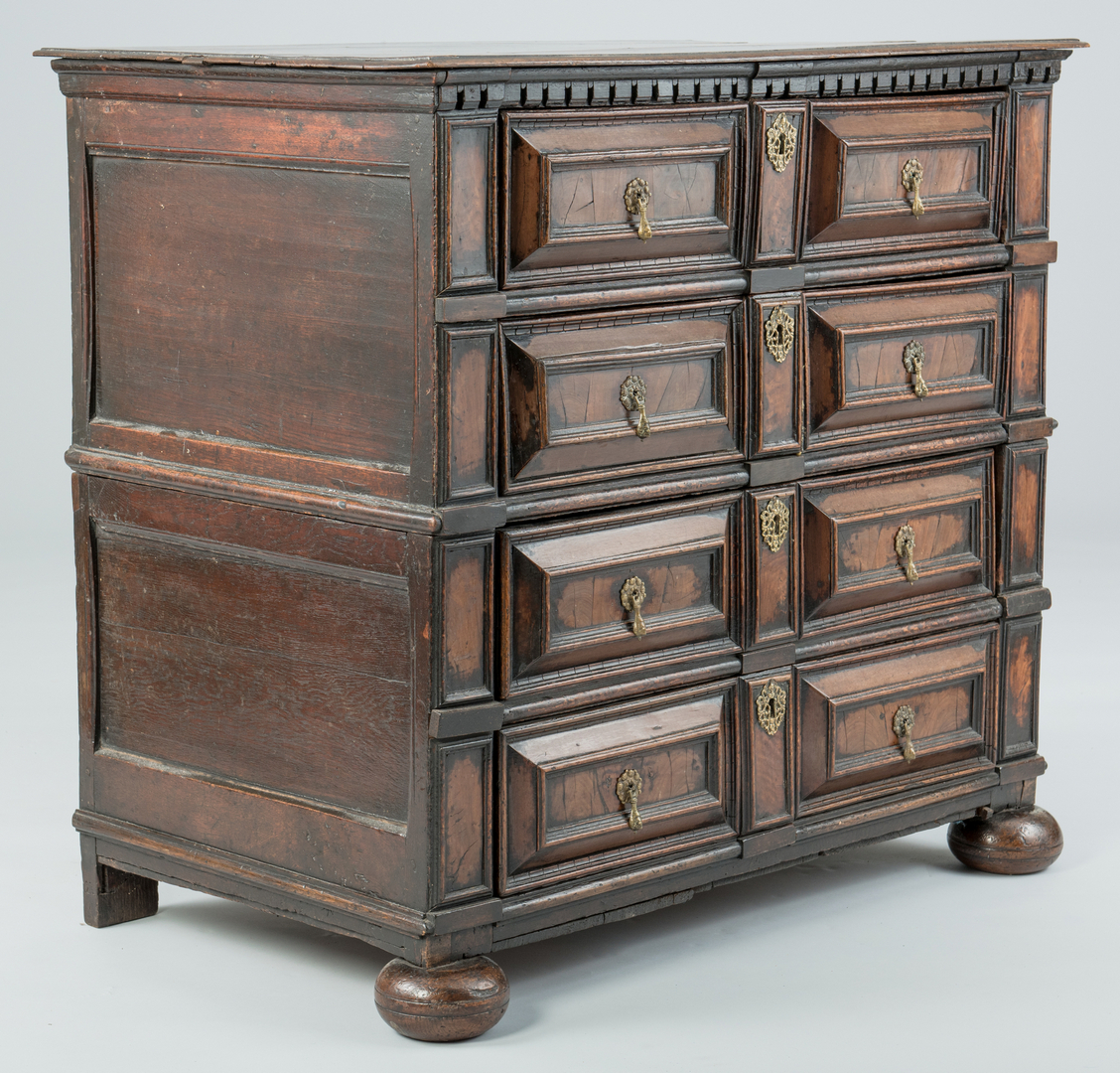Lot 94 Early Oak Paneled Chest Case Auctions