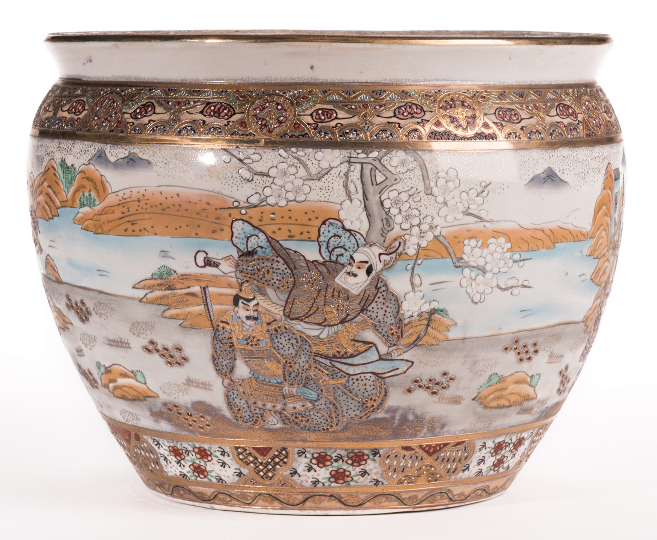 Lot 188 Japanese Satsuma Porcelain Fish Bowl