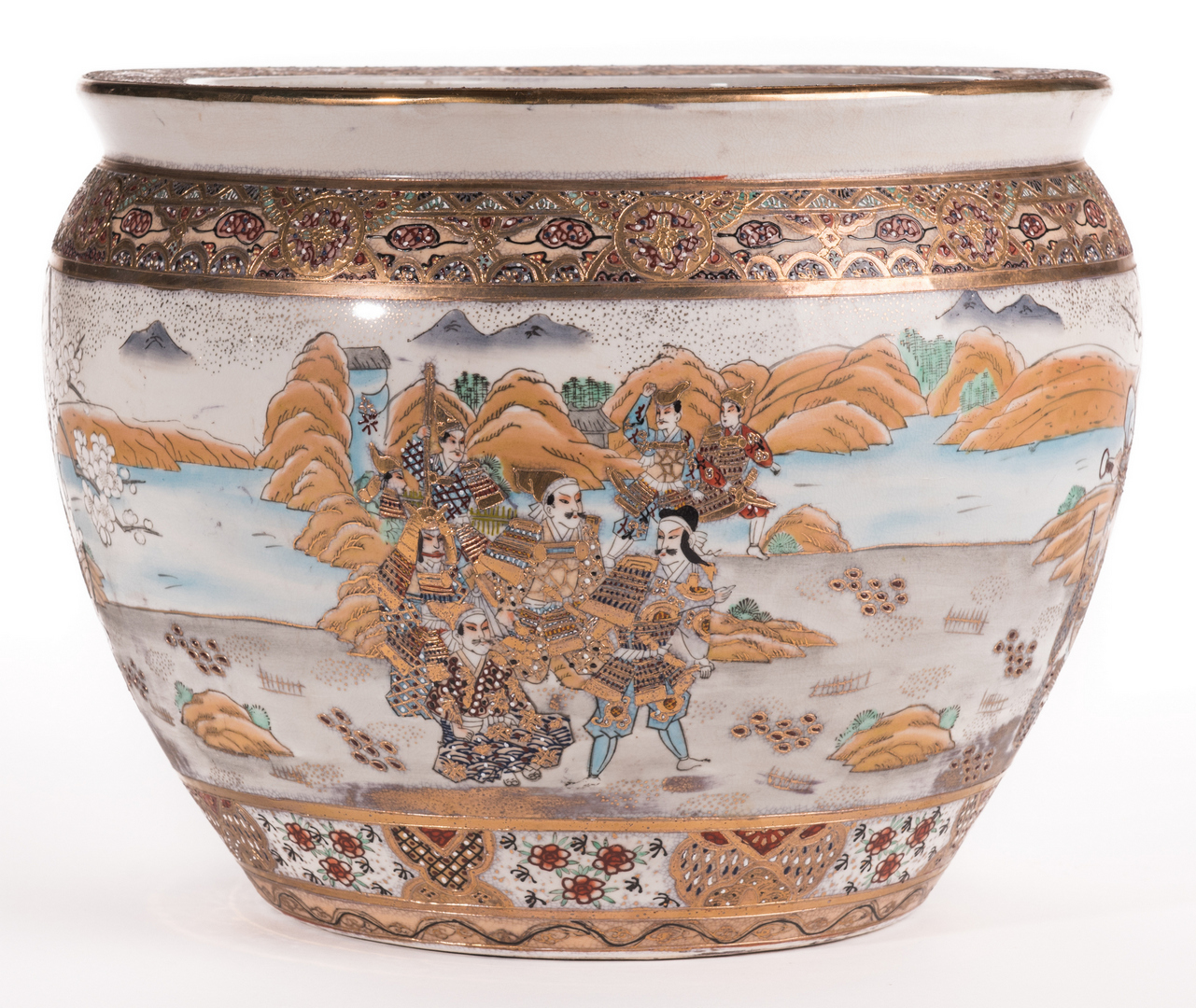 Lot 188 Japanese Satsuma Porcelain Fish Bowl