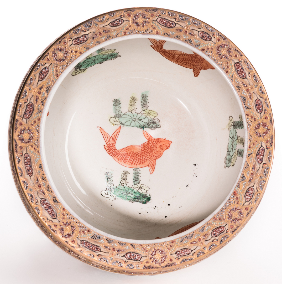 Lot 188 Japanese Satsuma Porcelain Fish Bowl