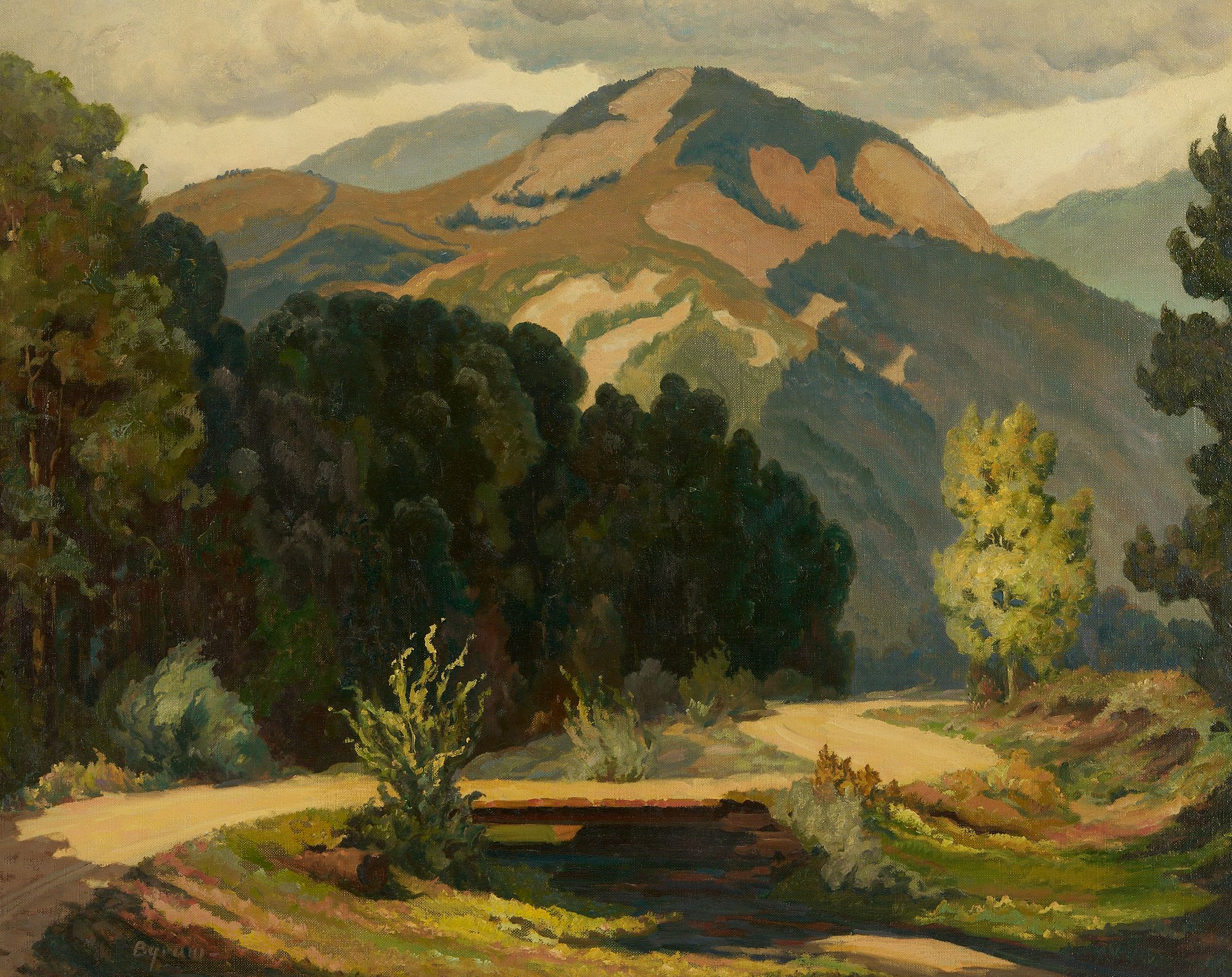 Lot 757 Ruthven H. Byrum Oil on Canvas Mountain Landscape Case Auctions