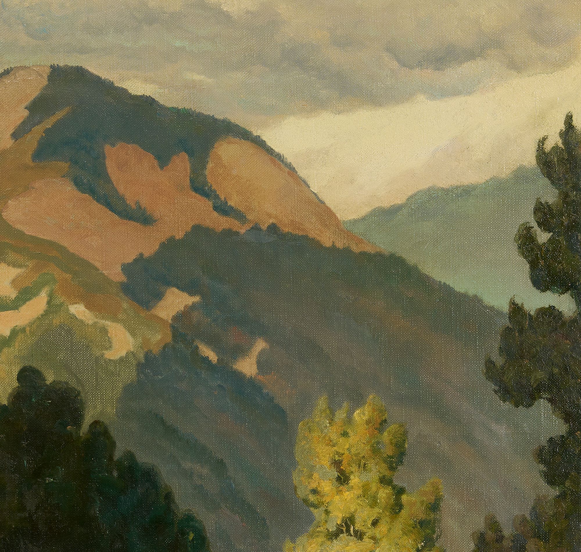 Lot 757 Ruthven H. Byrum Oil on Canvas Mountain Landscape Case Auctions