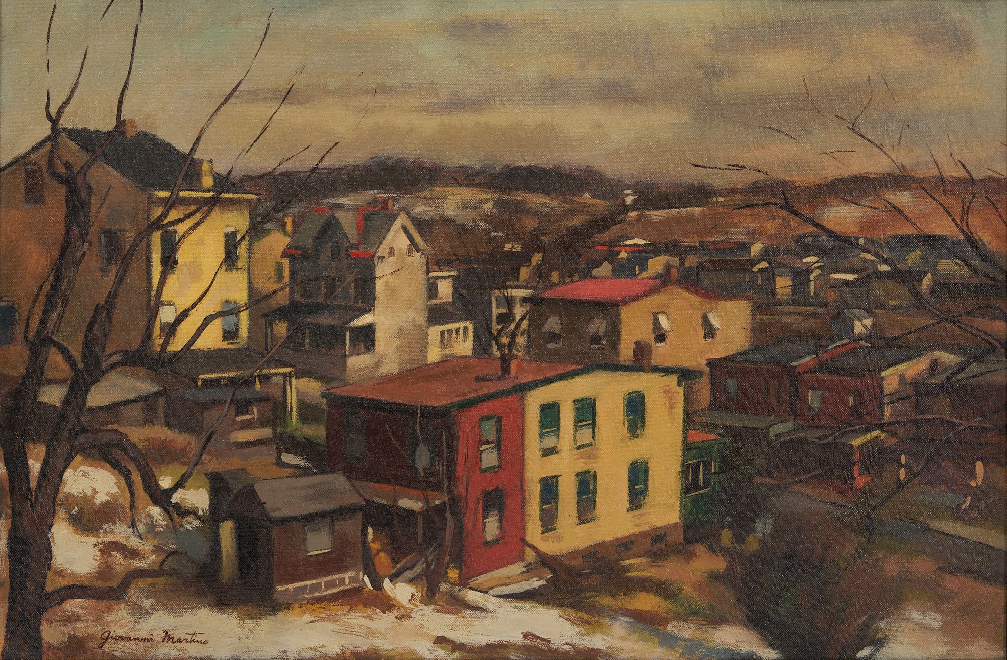 Lot 766 Giovanni Martino O/C Cityscape, East Manayank, Philadelphia