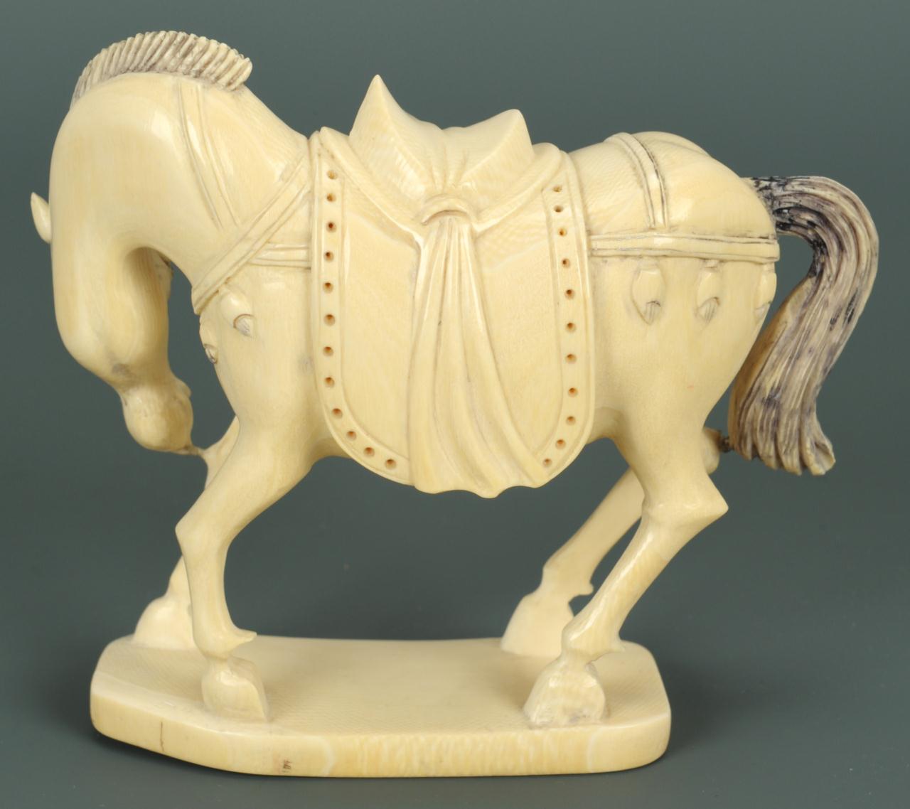 Lot 16 Finely carved ivory horse okimono Case Auctions