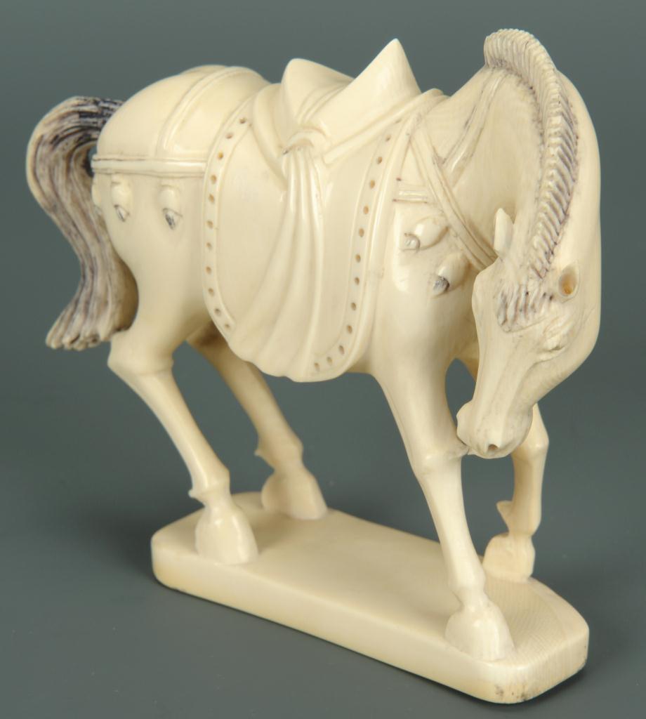 Lot 16 Finely carved ivory horse okimono Case Auctions