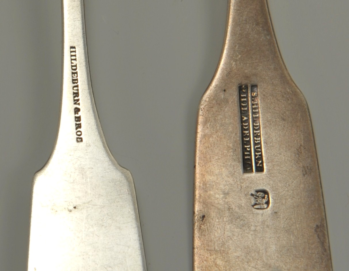 Lot 460 8 Philadelphia PA. Coin Spoons, Hildeburn Case Auctions