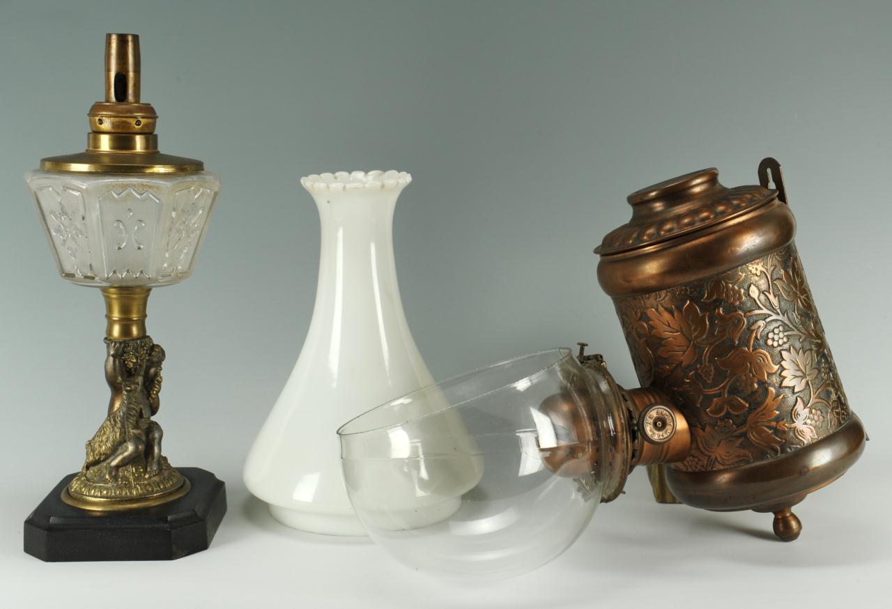 Lot 592 Two Oil Lamps, Angle lamp and Atterbury Case Auctions