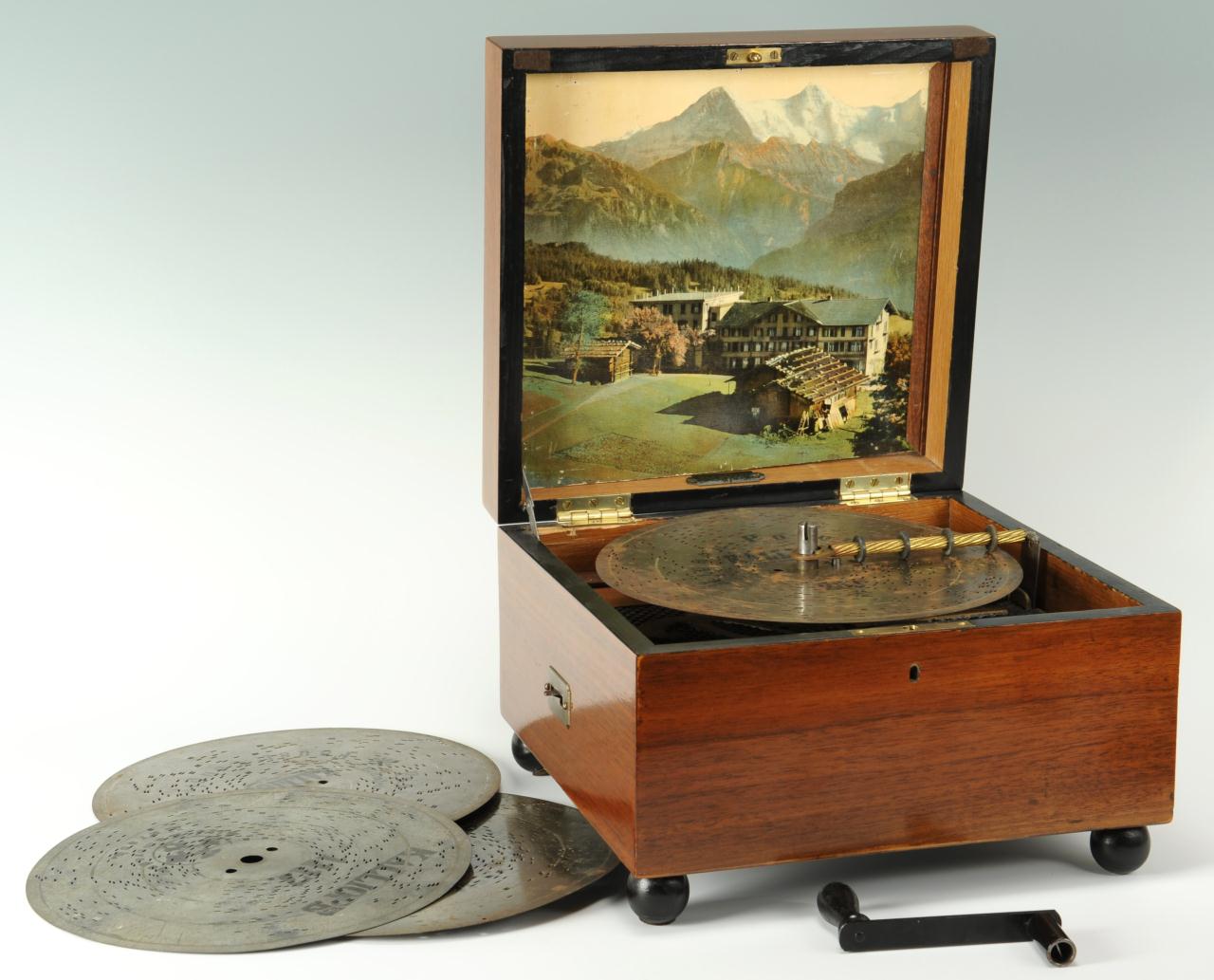 Lot 601 German Mechanical Music Box & 27 Discs Case Auctions
