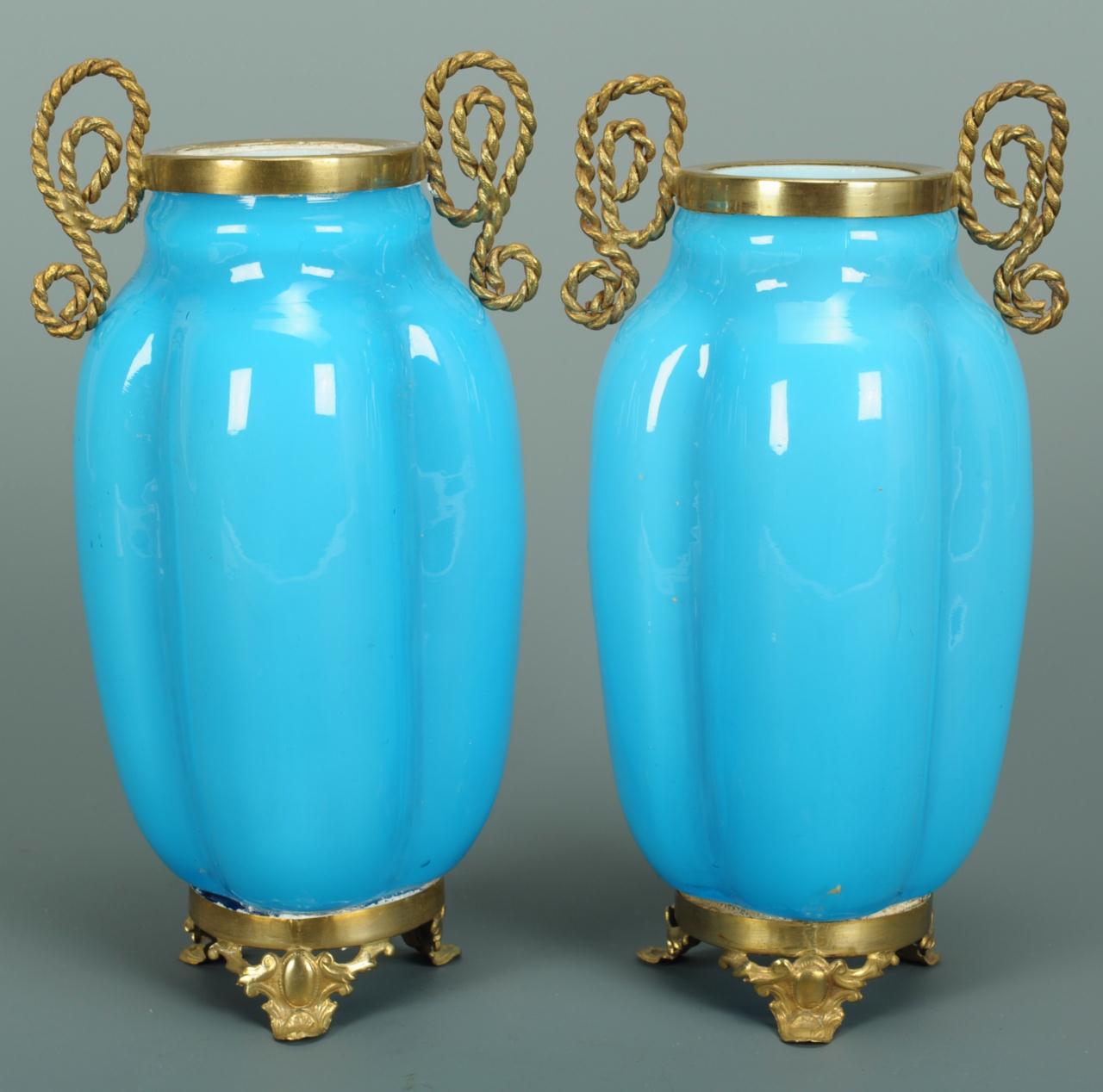 Lot 712 Pair of French Brass Mounted Opaline Vases Case Auctions