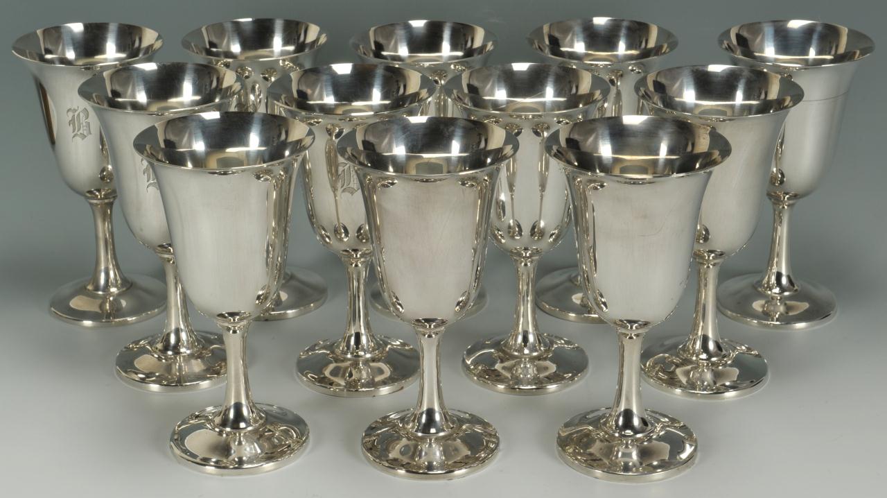 Lot 75 12 Wallace Sterling Silver Goblets