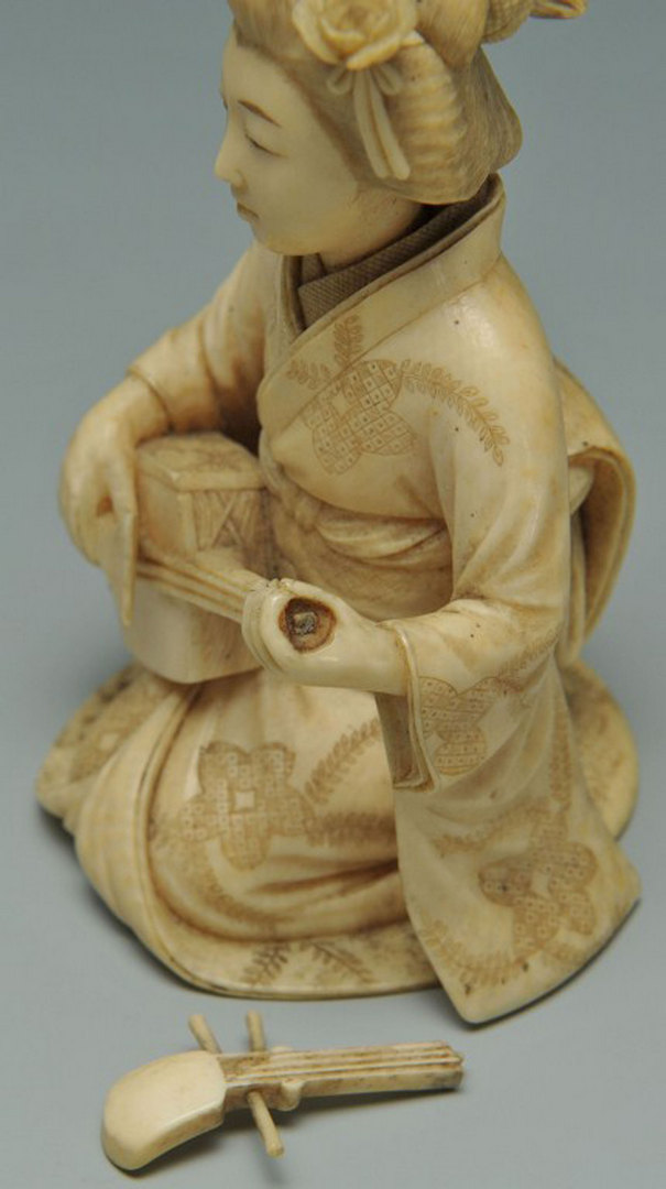 Lot 448 Two Japanese Carved ivory Female Figures Case Auctions