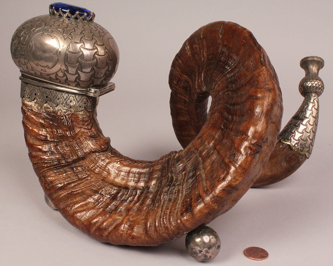 Lot 70 19th c. Scottish Ram's Horn Snuff Mull