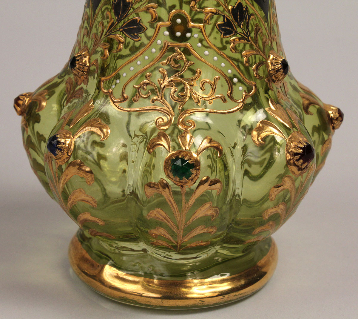 Lot 232 Jeweled Art Glass Vase attr. Moser Case Auctions