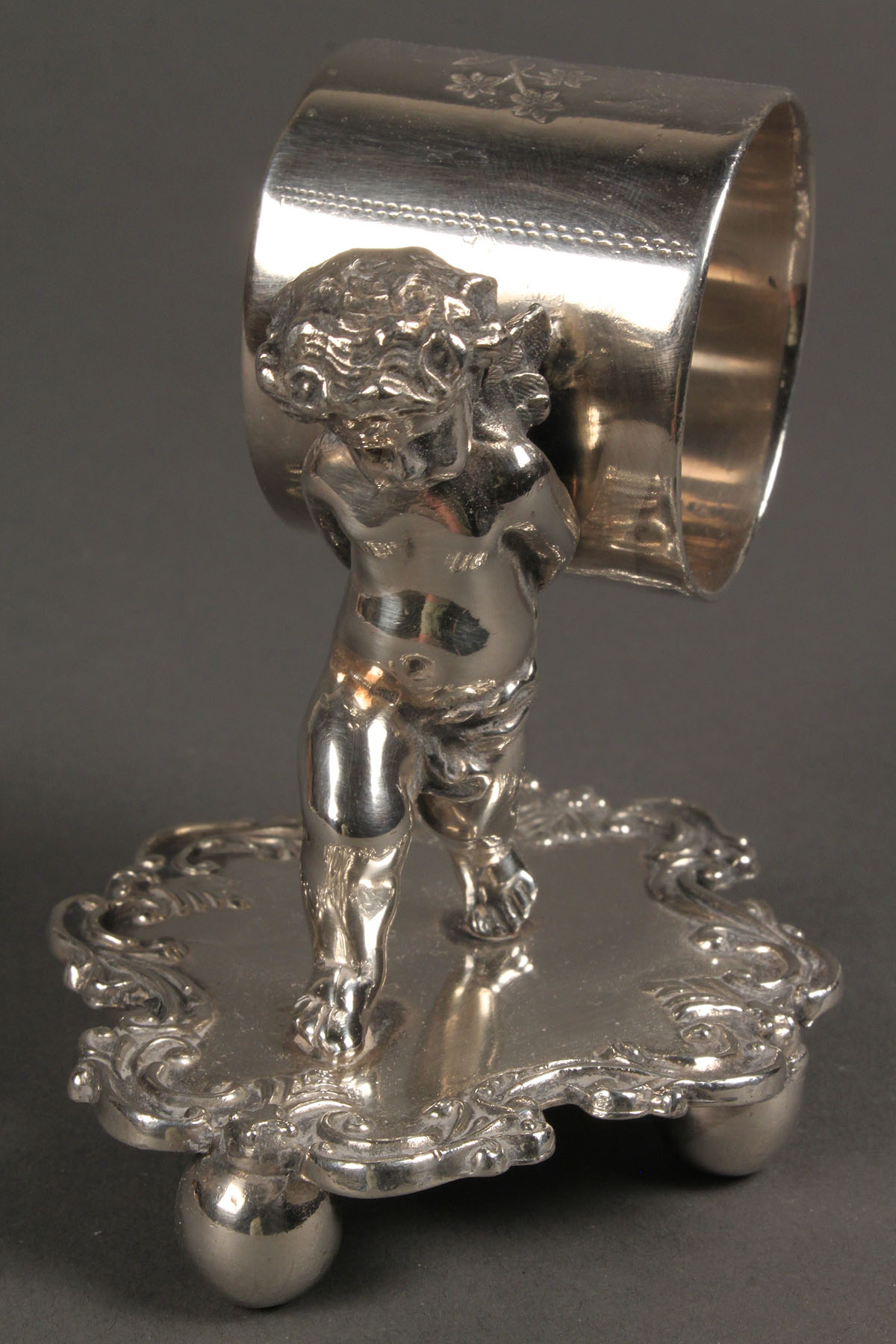 Lot 650 Victorian Silver Plated Cherub Figural Napkin Ring