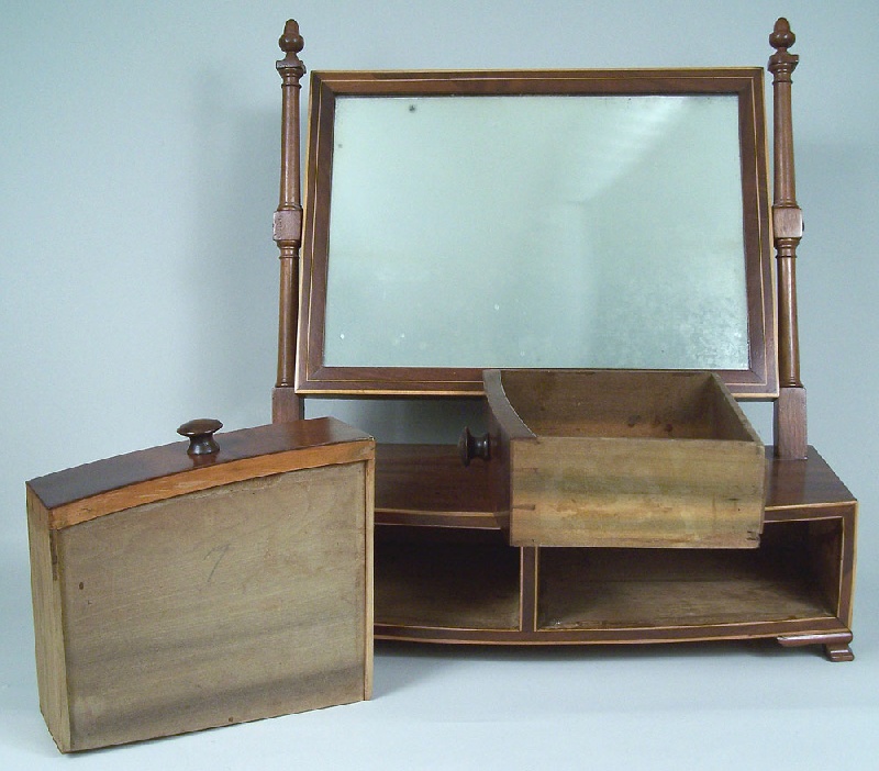 Federal dressing mirror stand with two drawers (lot208)