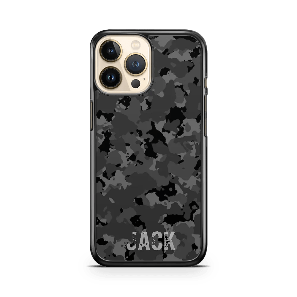 Custom Camo iPhone 14 Pro Max Case iPhone 14 Pro Max Black Camo Case