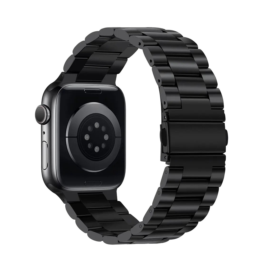Classic Steel Apple Watch Strap Black Caseface