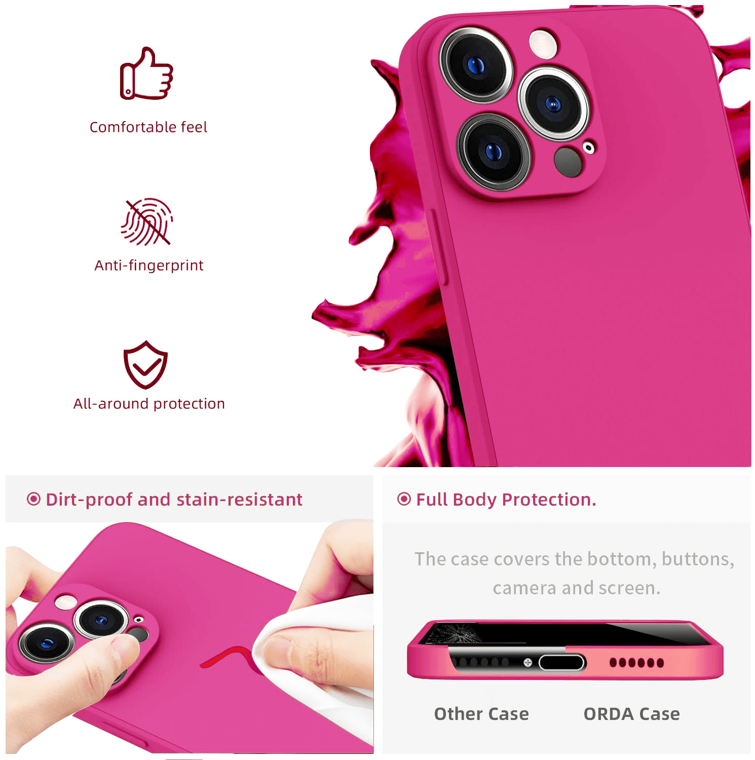 Hot Pink iPhone 13 Silicone Case Caseface
