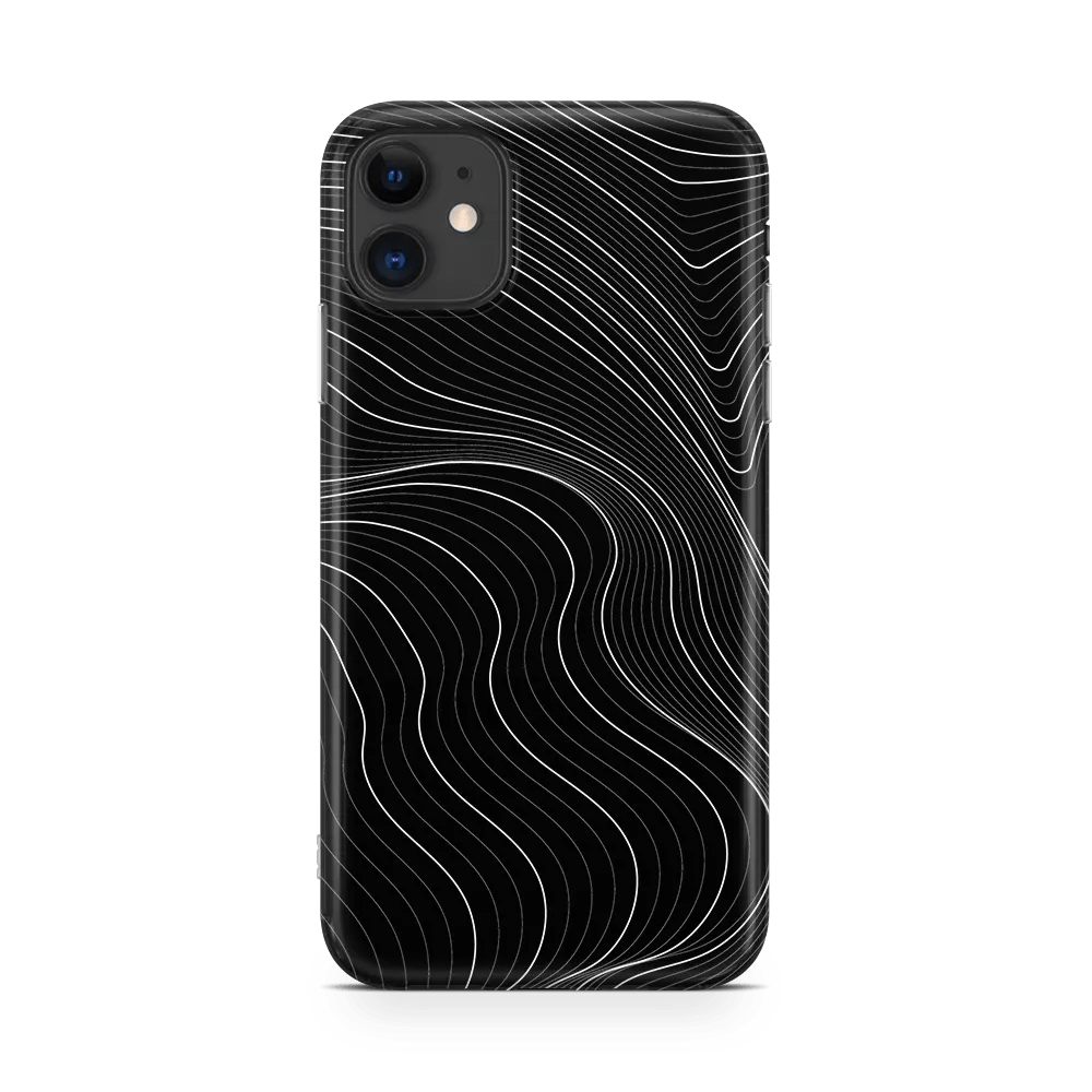 Topograph Noir iPhone 11 Case Gloss Black Abstract iPhone 11 Case