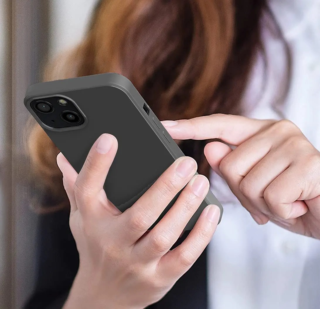 Space Grey Silicone iPhone 14 Case iPhone 14 Silicone Phone cover