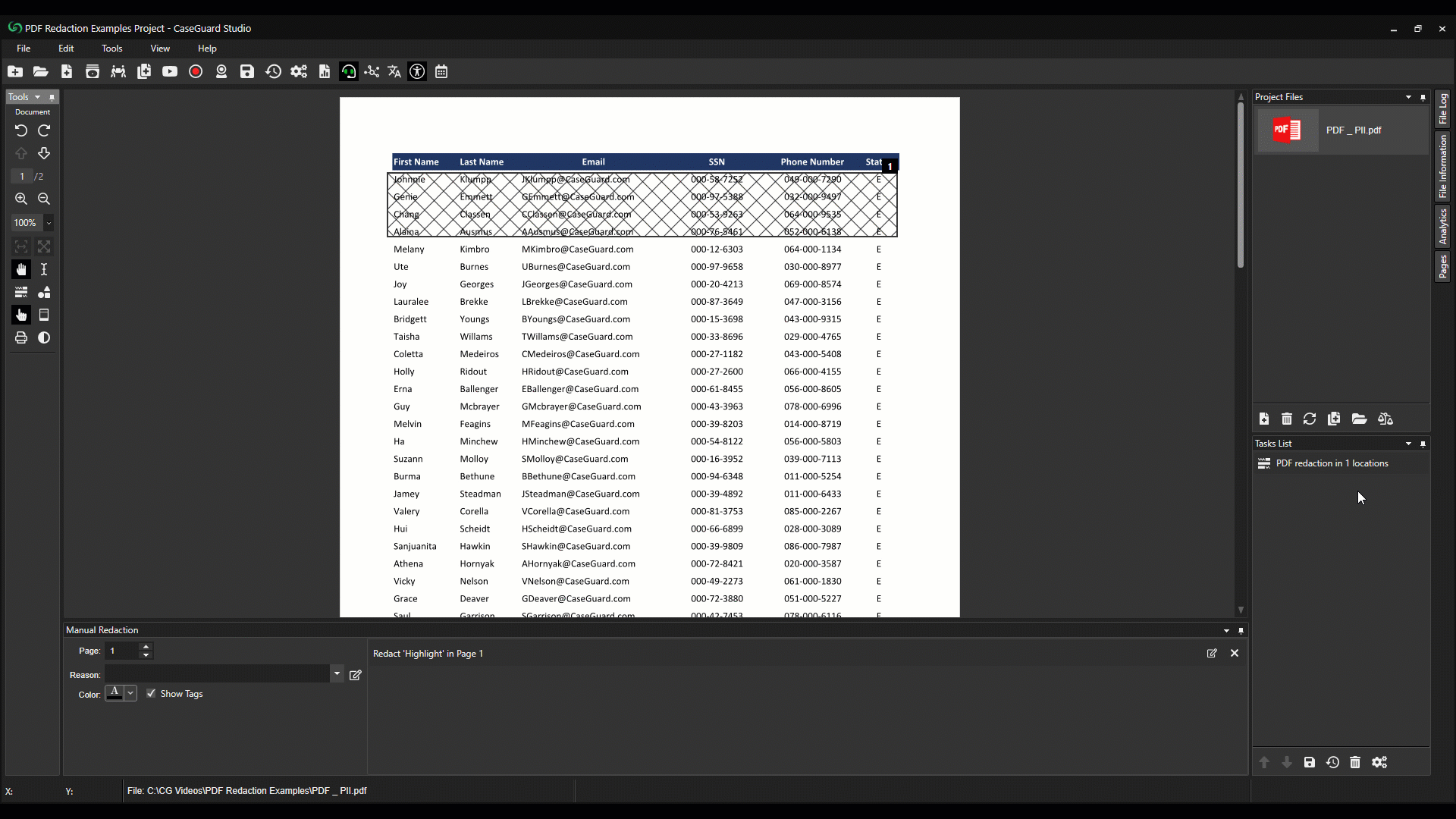 PDF Redaction, CaseGuard Studio, Business Applications