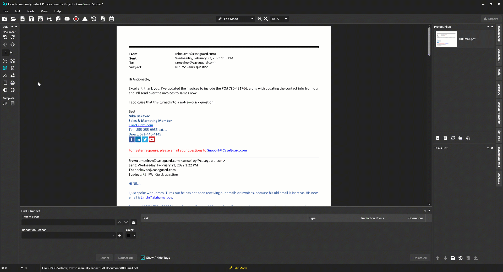 PDF Pattern Redaction