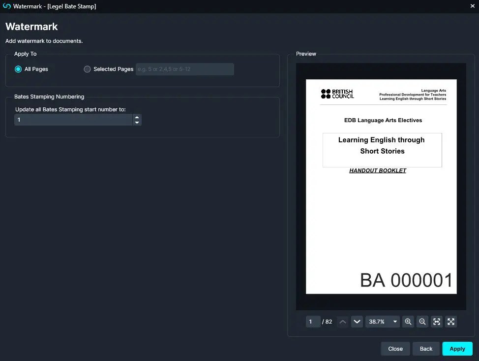 How to Bates Stamp your documents in CaseGuard