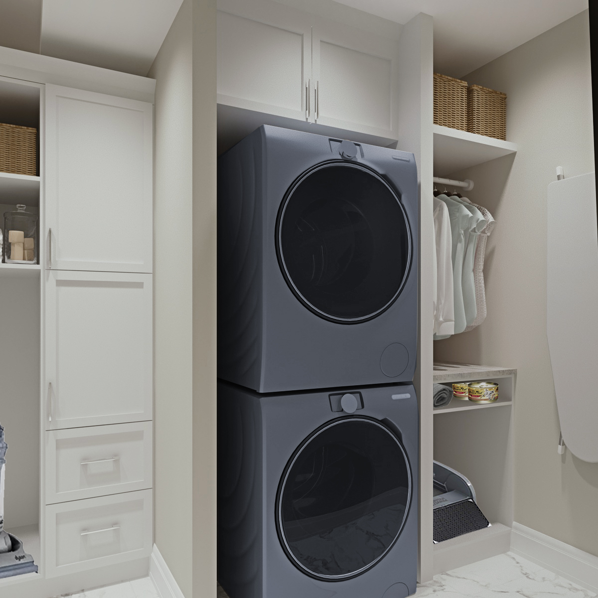 Bedford Condo Laundry Room & Foyer Remodel! Case Design/Remodeling