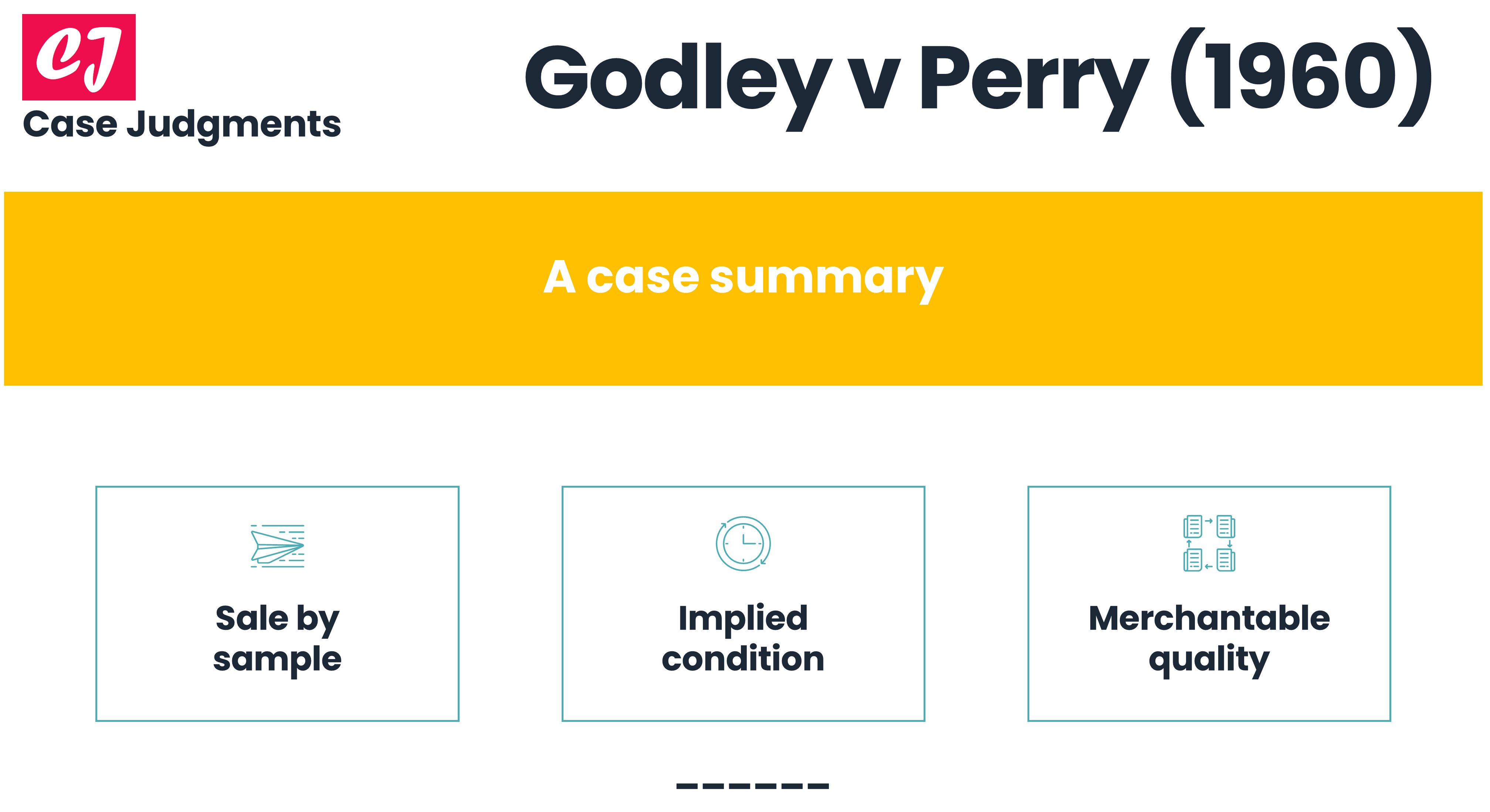 Godley v Perry (1960) A Quick Summary Case Judgments